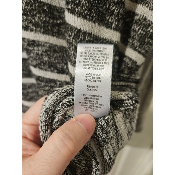 Free People Burnout Stripe Long Sleeve Top Sweater Small Lightweight Slouchy - Picture 4 of 6